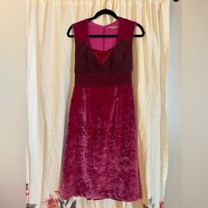 Ports 1961 Pink Velvet Sleeveless Dress